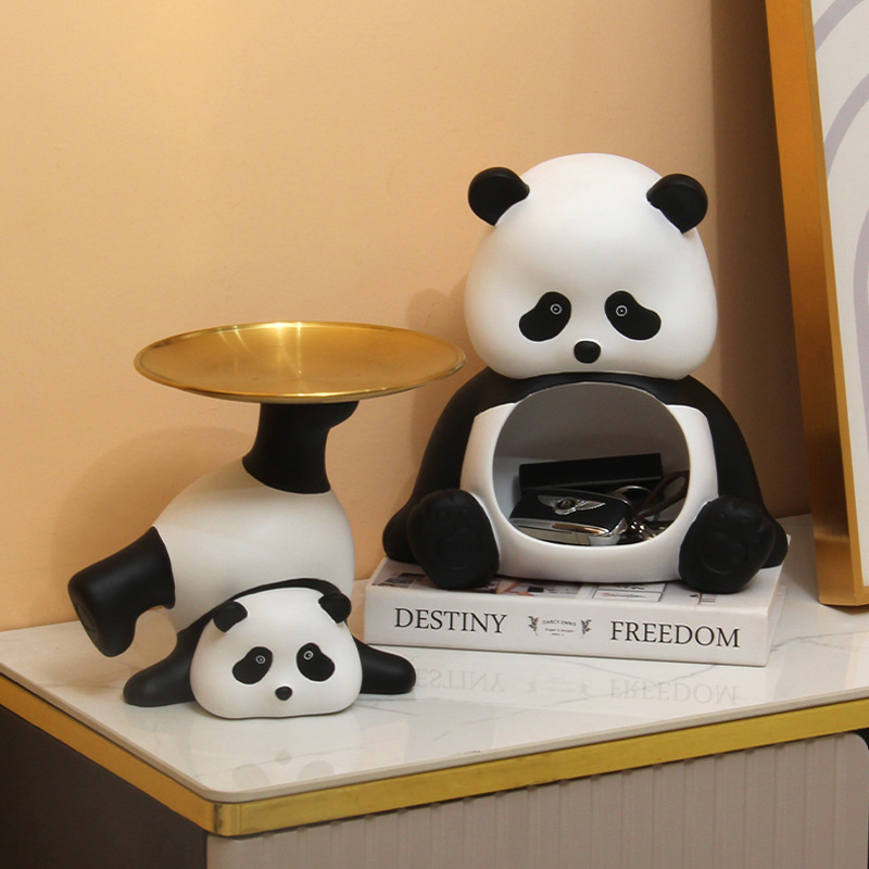 Panda Entrance Cabinet Key Storage Ornament Bracket Living Room Shoe Cabinet