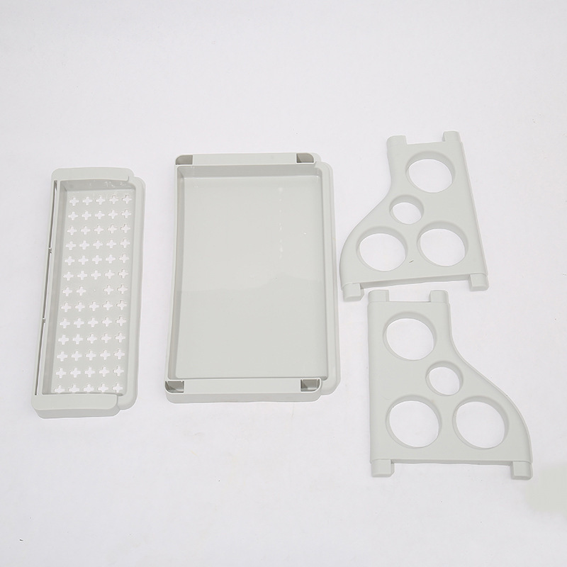 Multi-purpose kitchen rack double-layer plastic floor kitchen seasoning rack detachable porous knife storage rack