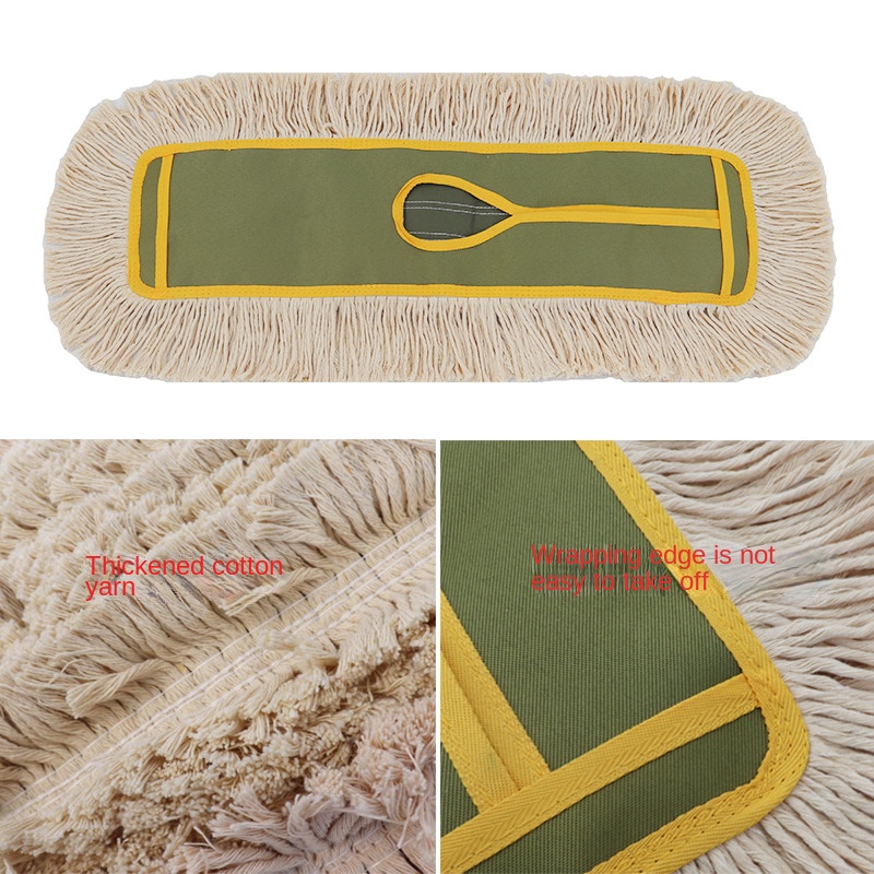 Thickened big dust push factory hotel large mop water-absorbing wide row dragging lazy people flat mop cotton thread 60 90cm