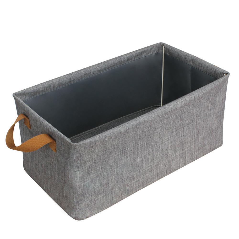 Finishing storage box without cover portable steel frame box cationic foldable storage basket cotton linen storage basket storage box