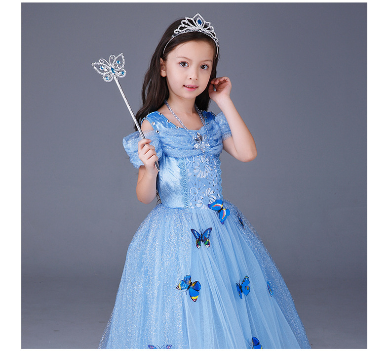 Halloween Cinderella Dress Frozen Elsa Sophia Girls Dress Children’s Short-sleeved Princess Dress