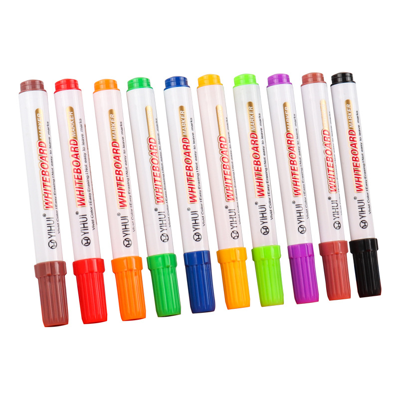 Large-capacity 12-color water-based pen erasable whiteboard pen office writing board thick head message marker pen wholesale