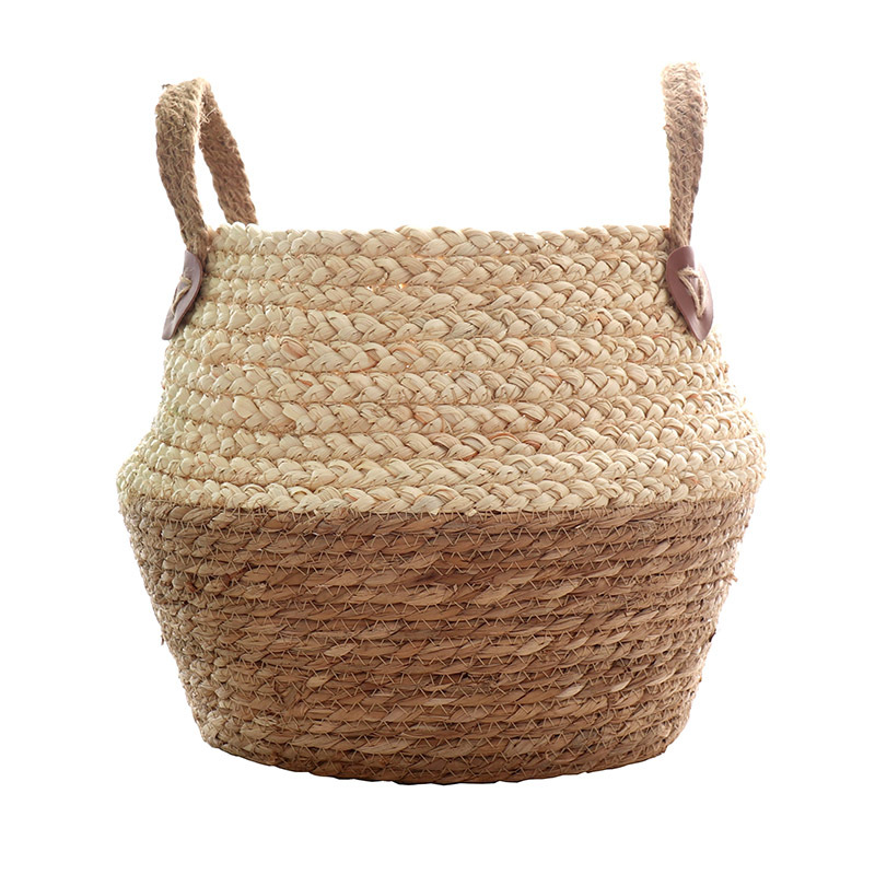 Nordic straw woven rattan decorative flower pot woven flower basket home decoration living room idyllic floor-to-ceiling large flower pot gardening