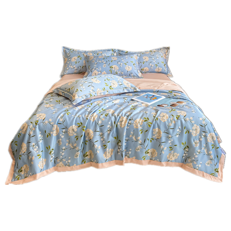 New Washed Tencel Summer Quilt Four-piece Set Light Luxury Comfortable