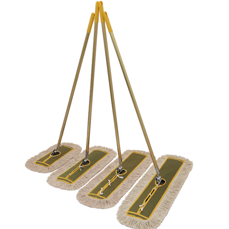 Thickened big dust push factory hotel large mop water-absorbing wide row dragging lazy people flat mop cotton thread 60 90cm