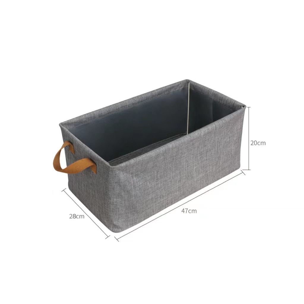 Finishing storage box without cover portable steel frame box cationic foldable storage basket cotton linen storage basket storage box