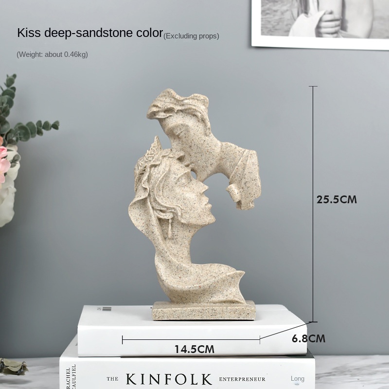 Creative kiss love couple figure statue resin handicraft decoration home living room decoration gift decoration