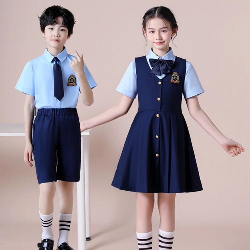 61 children primary school choral dress short-sleeved suit men’s and women’s performance clothing