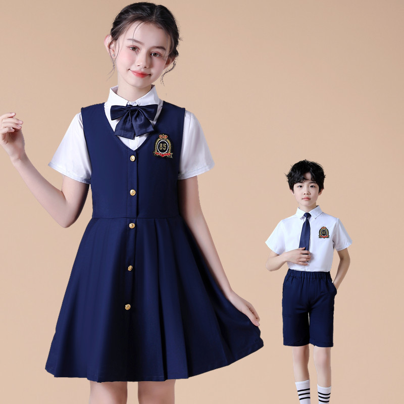 61 children primary school choral dress short-sleeved suit men’s and women’s performance clothing