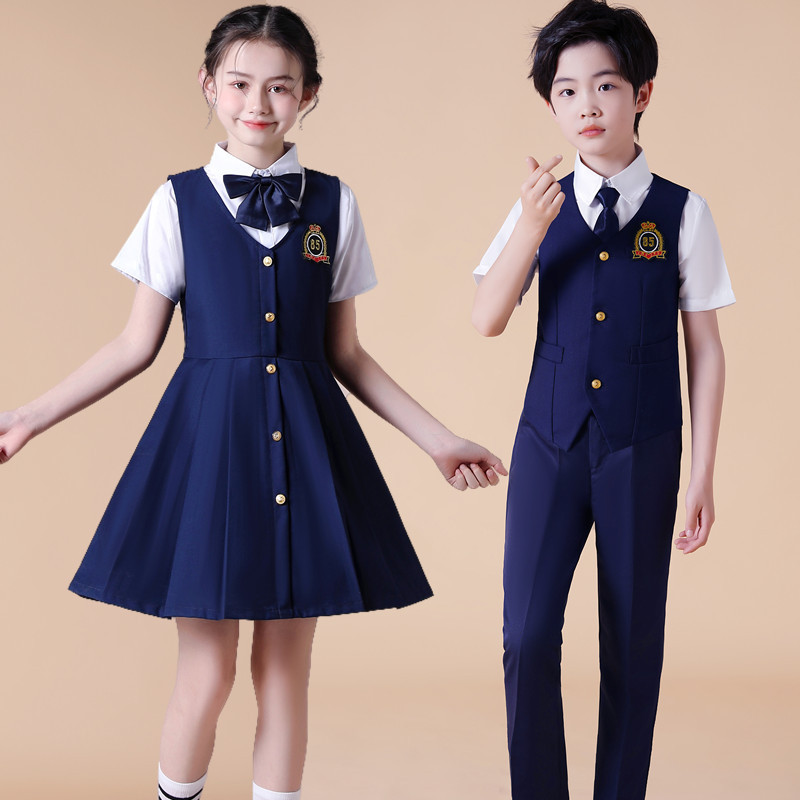 61 children primary school choral dress short-sleeved suit men’s and women’s performance clothing