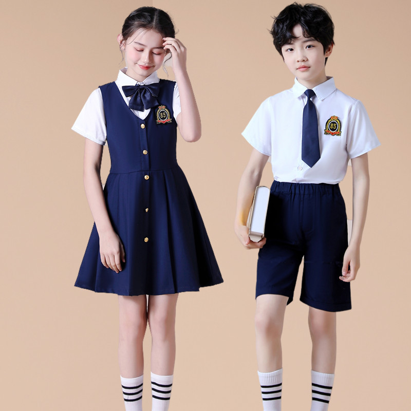 61 children primary school choral dress short-sleeved suit men’s and women’s performance clothing