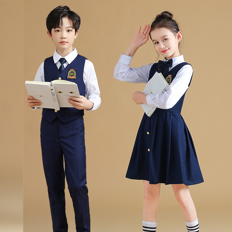 61 children primary school choral dress short-sleeved suit men’s and women’s performance clothing