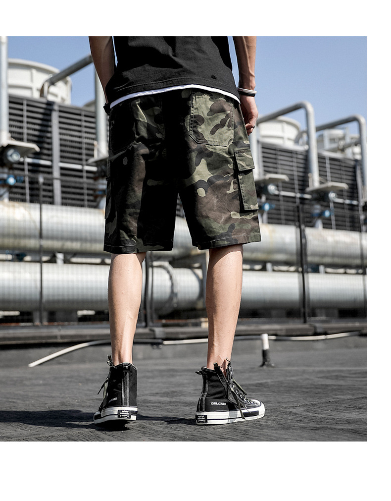 Camo shorts Cotton men’s casual quarter pants