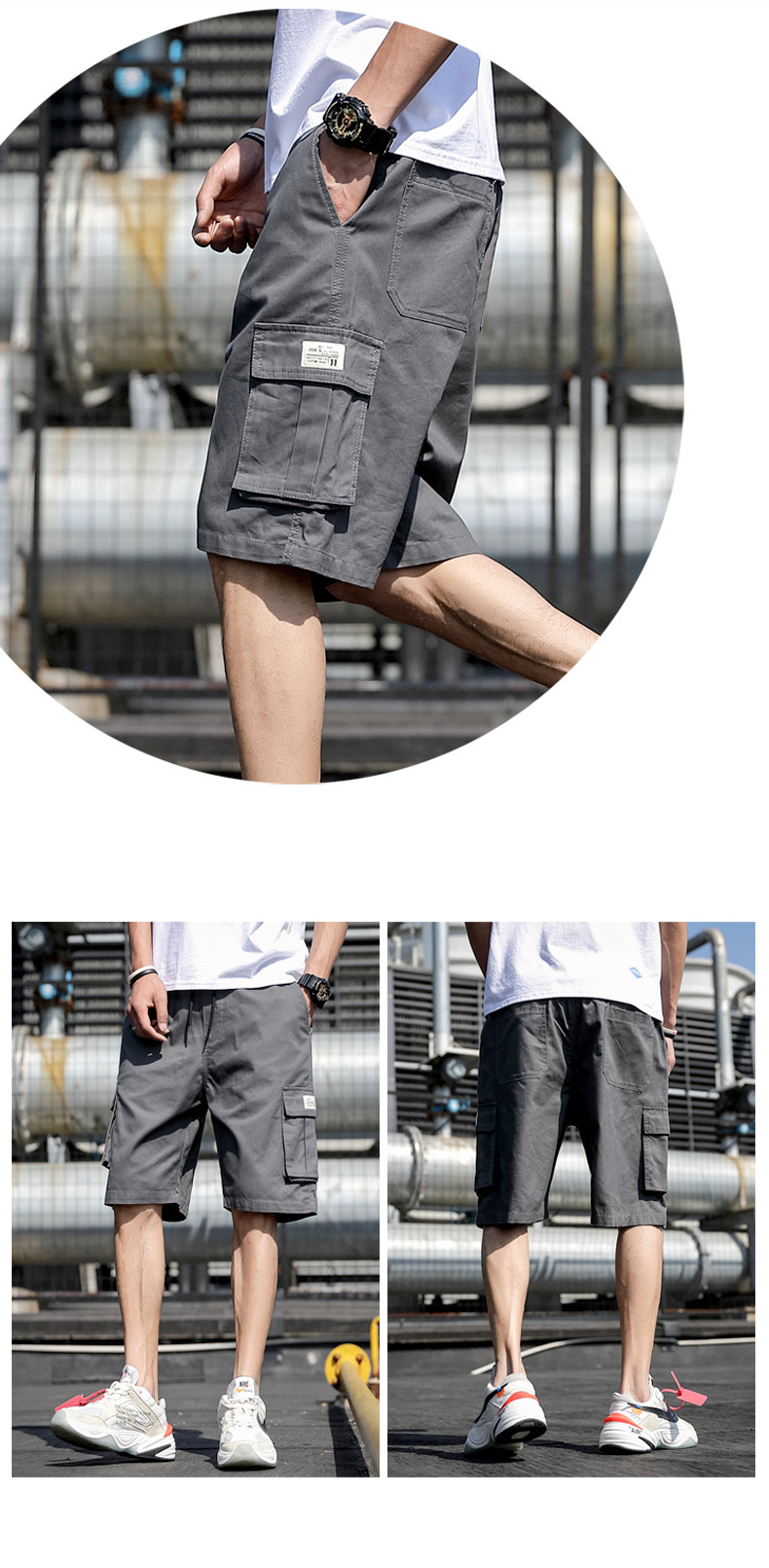 Camo shorts Cotton men’s casual quarter pants