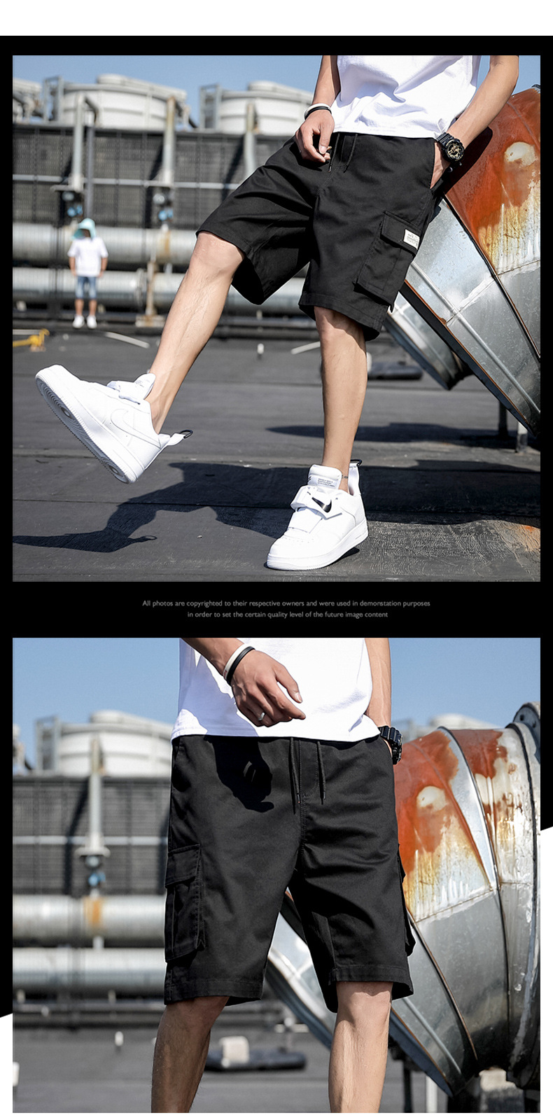Camo shorts Cotton men’s casual quarter pants