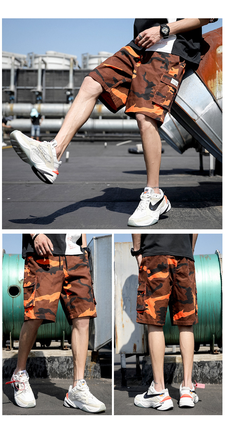Camo shorts Cotton men’s casual quarter pants