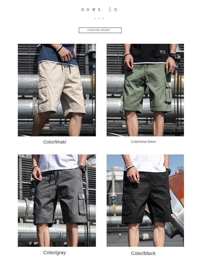 Camo shorts Cotton men’s casual quarter pants