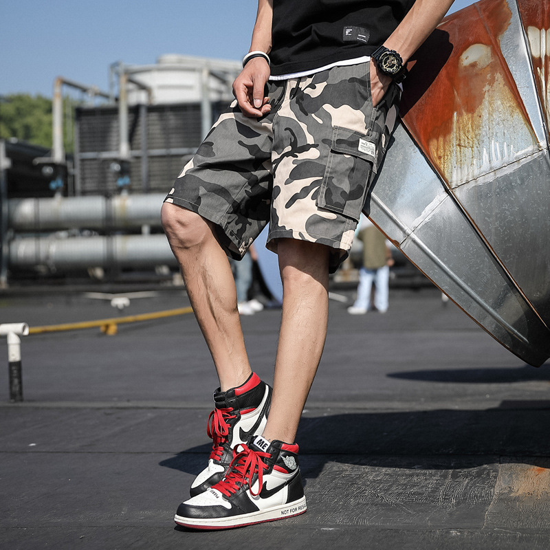 Camo shorts Cotton men’s casual quarter pants