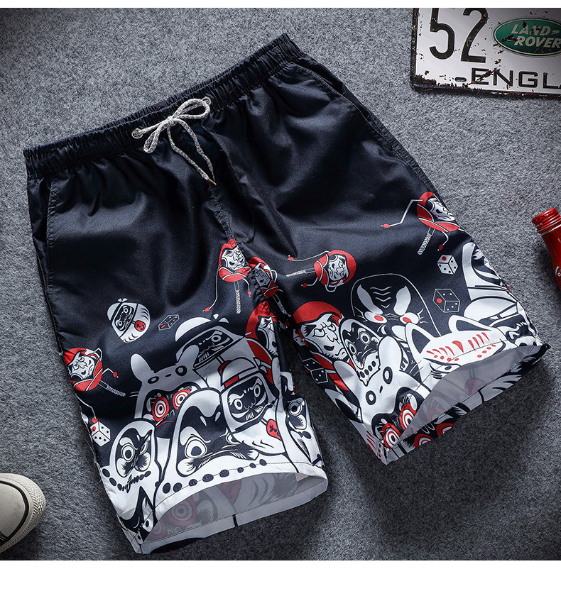 Five-minute dry beach pants Men’s printed loose couple shorts