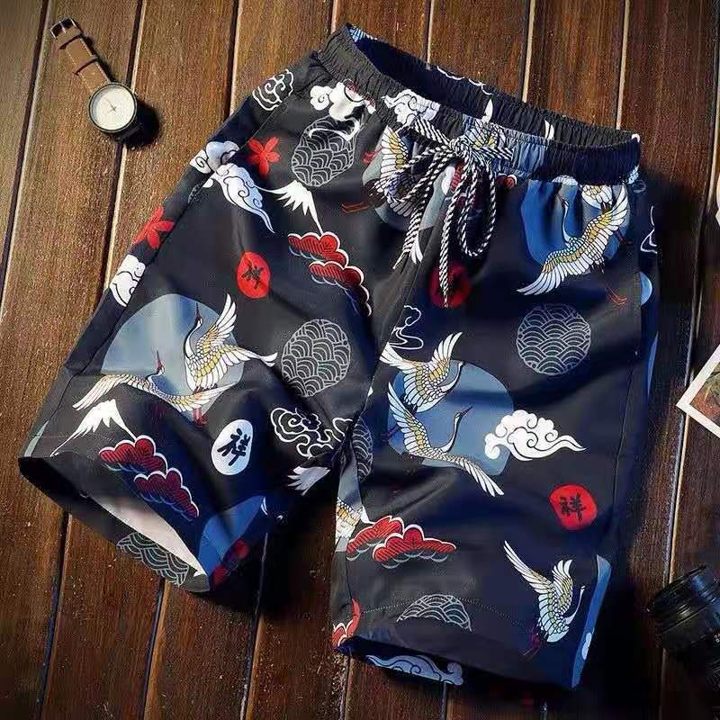 Five-minute dry beach pants Men’s printed loose couple shorts