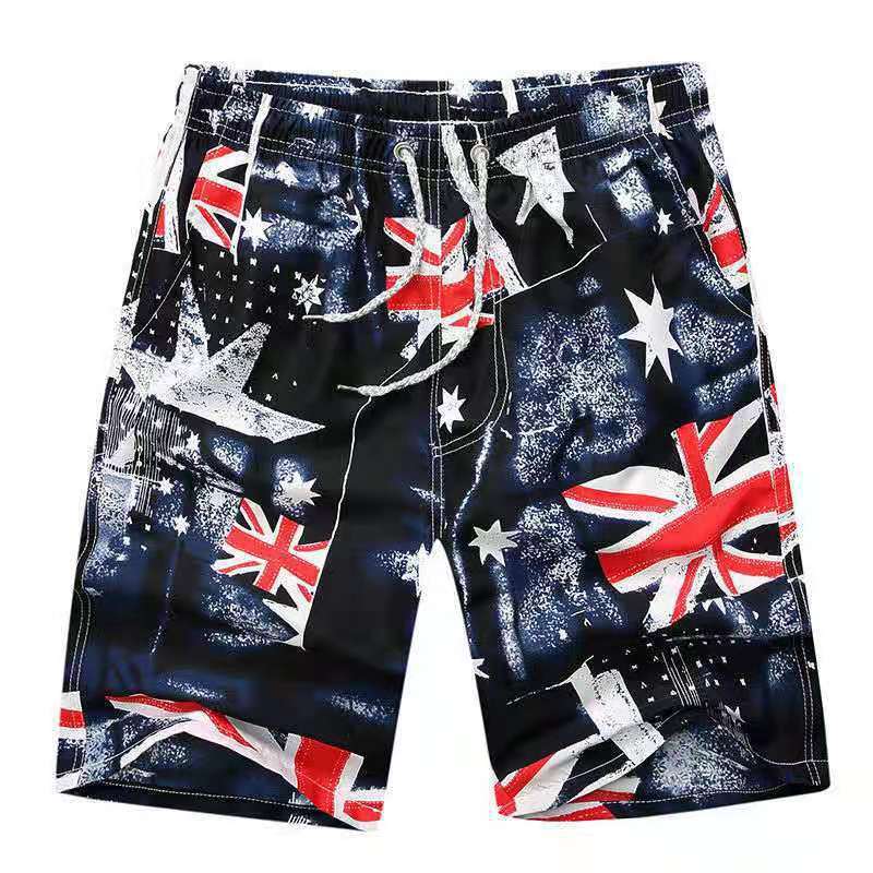 Five-minute dry beach pants Men’s printed loose couple shorts
