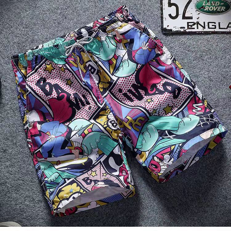 Five-minute dry beach pants Men’s printed loose couple shorts