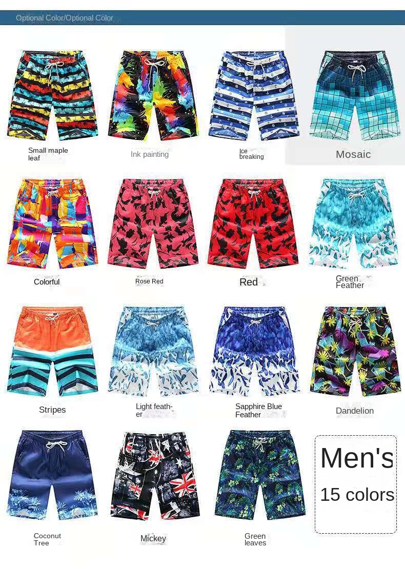 Five-minute dry beach pants Men’s printed loose couple shorts