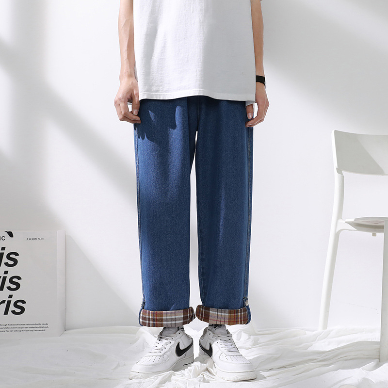 Jeans men loose straight leg wide leg drop a pair of casual pants