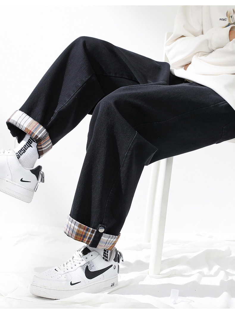 Jeans men loose straight leg wide leg drop a pair of casual pants