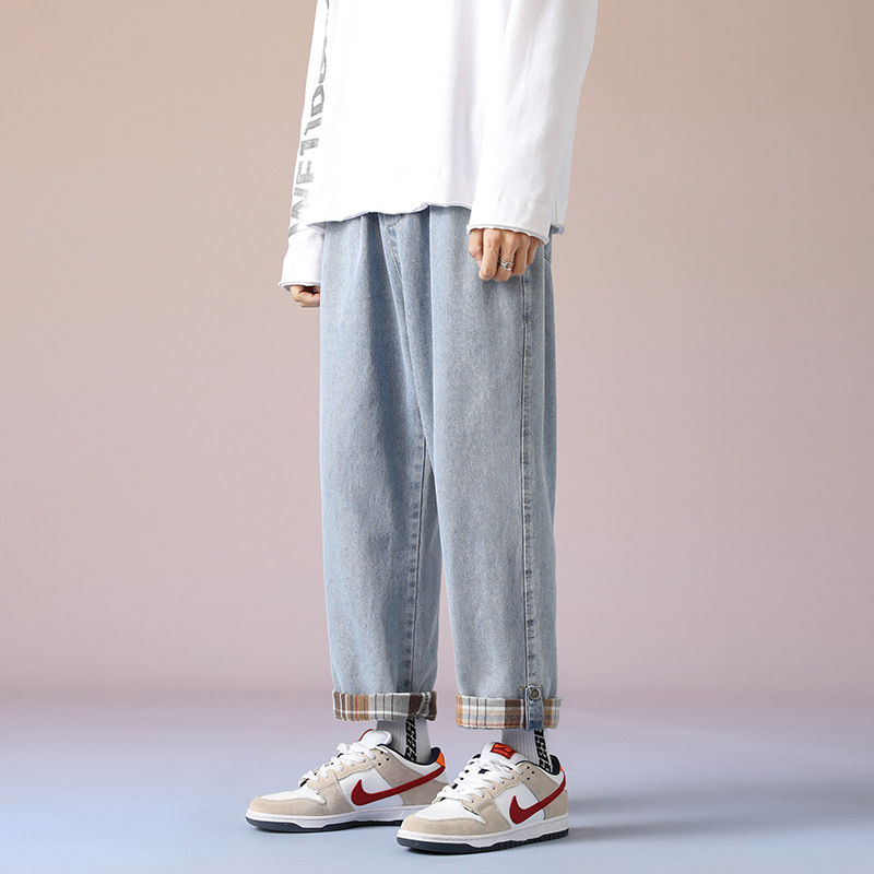 Jeans men loose straight leg wide leg drop a pair of casual pants