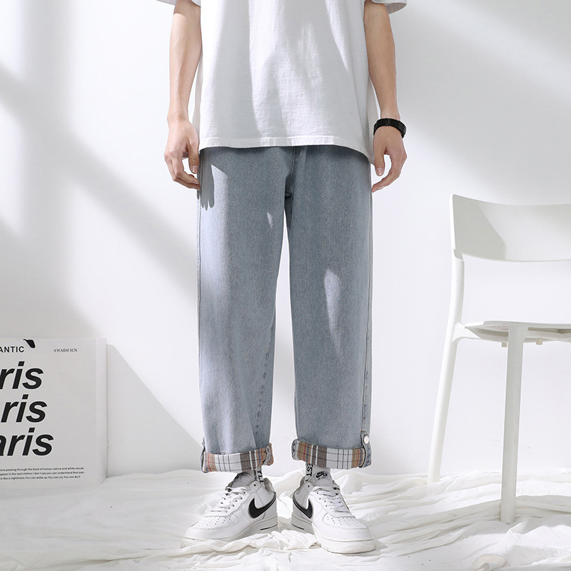 Jeans men loose straight leg wide leg drop a pair of casual pants