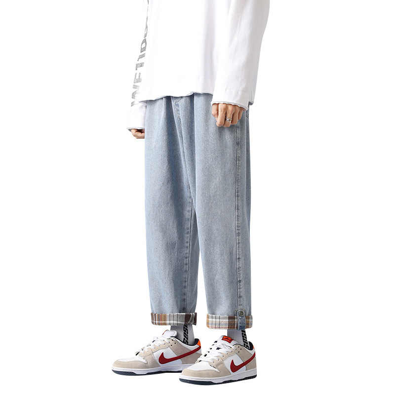 Jeans men loose straight leg wide leg drop a pair of casual pants
