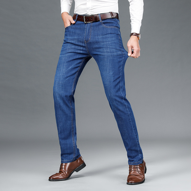 Jeans men’s ultra-thin loose casual men’s straight leg trousers