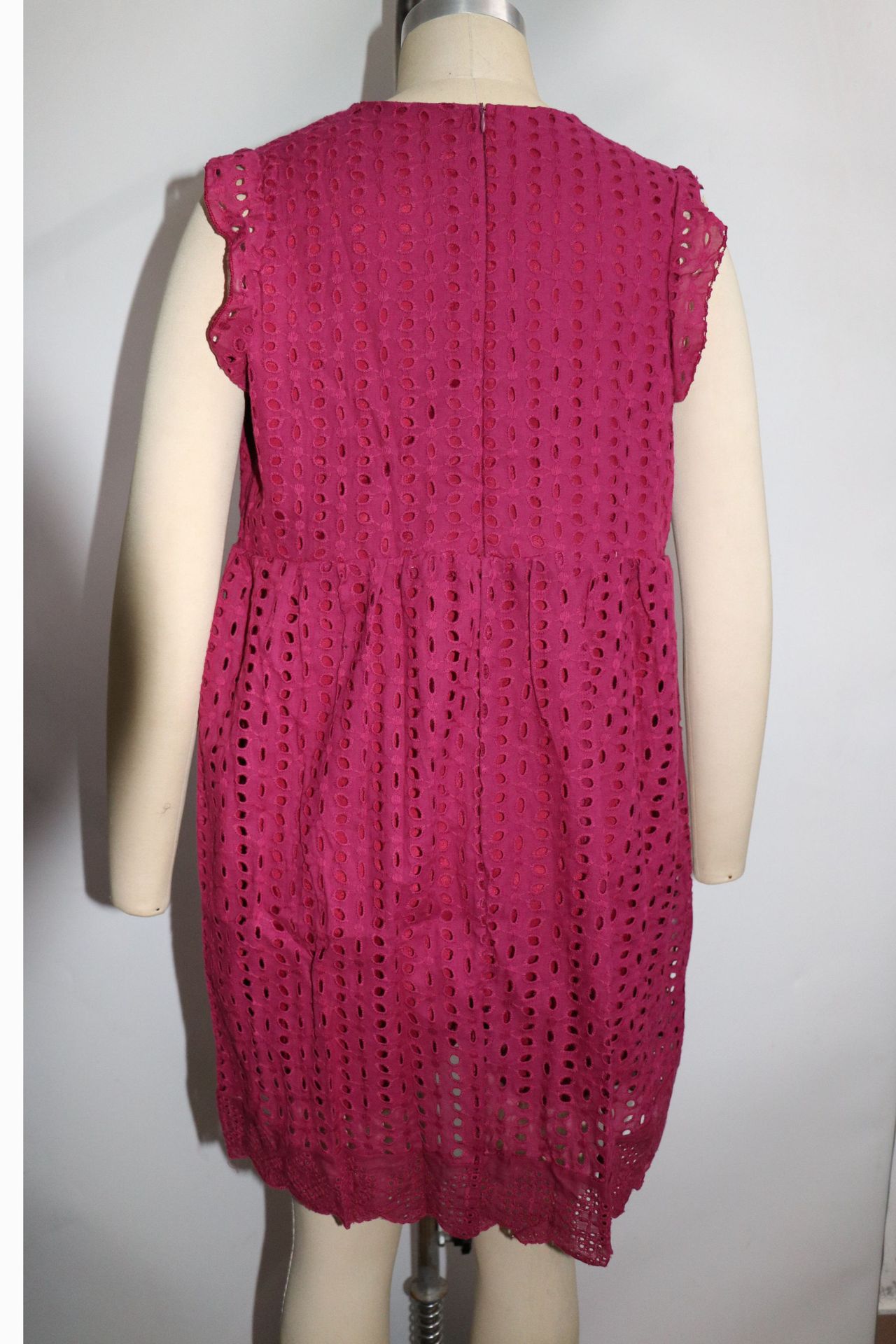 Lace jacquard cutout V-neck dress