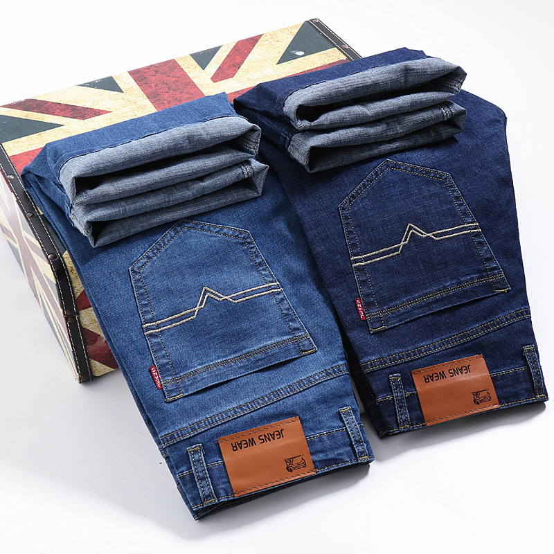 Men’s denim shorts Men’s cropped pants loose straight mid-leg trousers