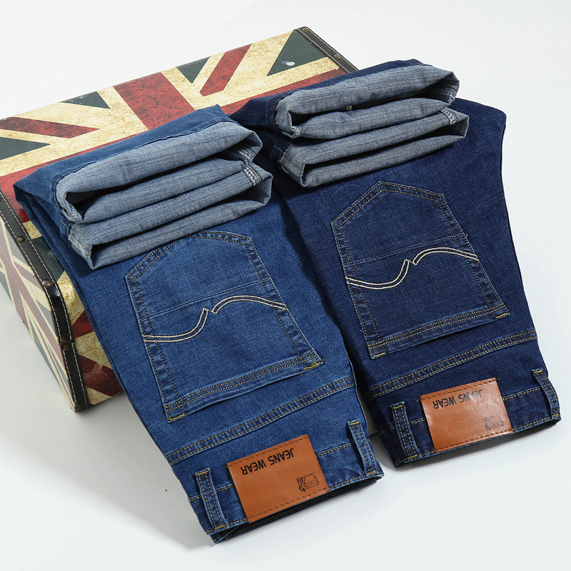 Men’s denim shorts Men’s cropped pants loose straight mid-leg trousers