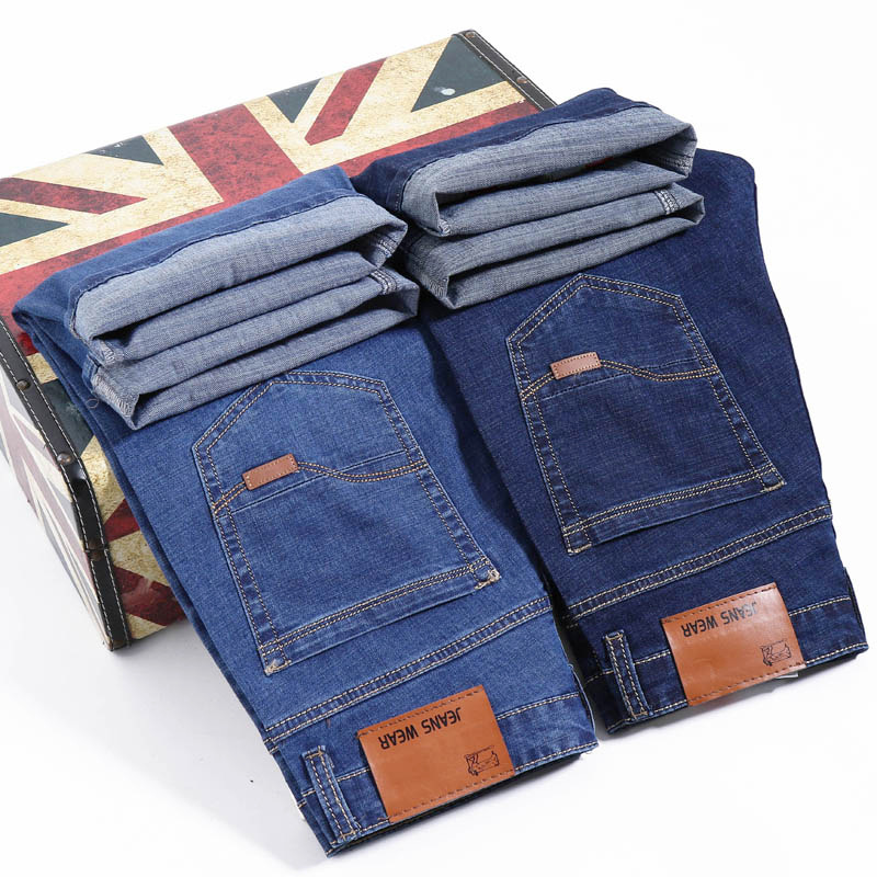 Men’s denim shorts Men’s cropped pants loose straight mid-leg trousers