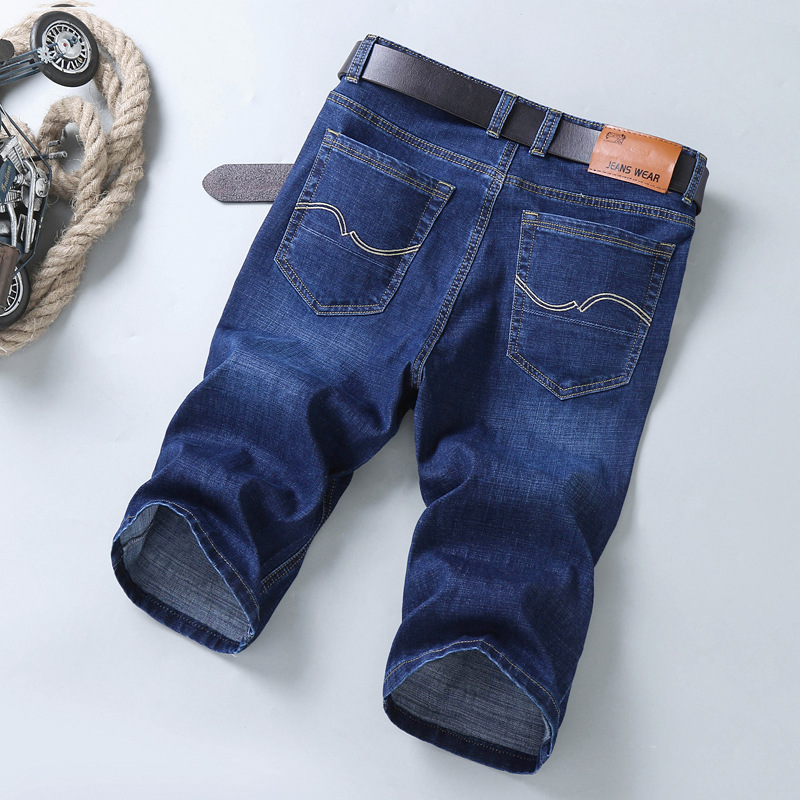 Men’s denim shorts Men’s cropped pants loose straight mid-leg trousers