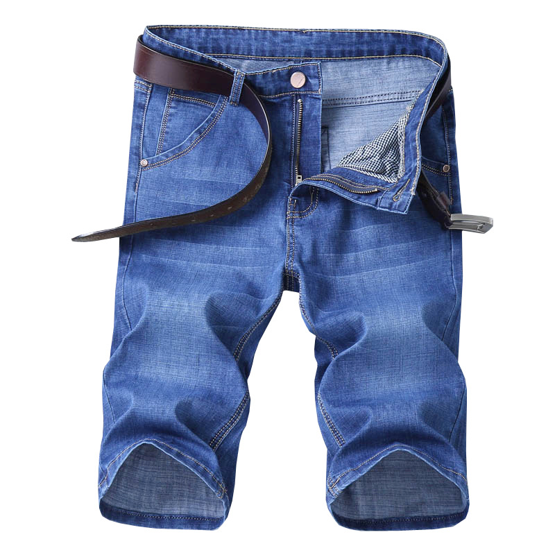 Men’s denim shorts Men’s cropped pants loose straight mid-leg trousers