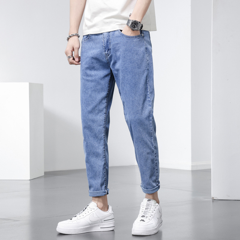 Men’s new fashion casual pants youth small feet pants