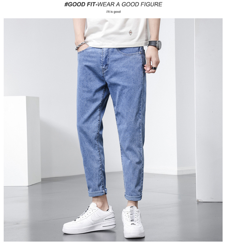 Men’s new fashion casual pants youth small feet pants