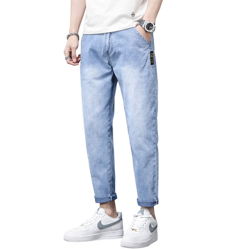 Men’s new fashion casual pants youth small feet pants