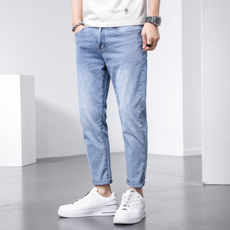 Men’s new fashion casual pants youth small feet pants