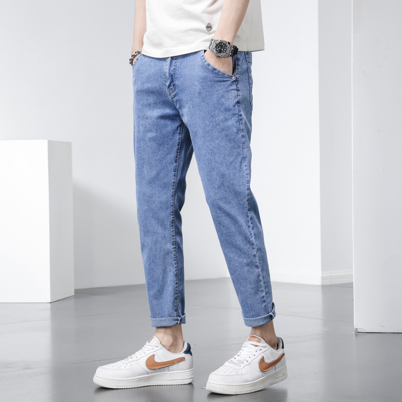 Men’s new fashion casual pants youth small feet pants
