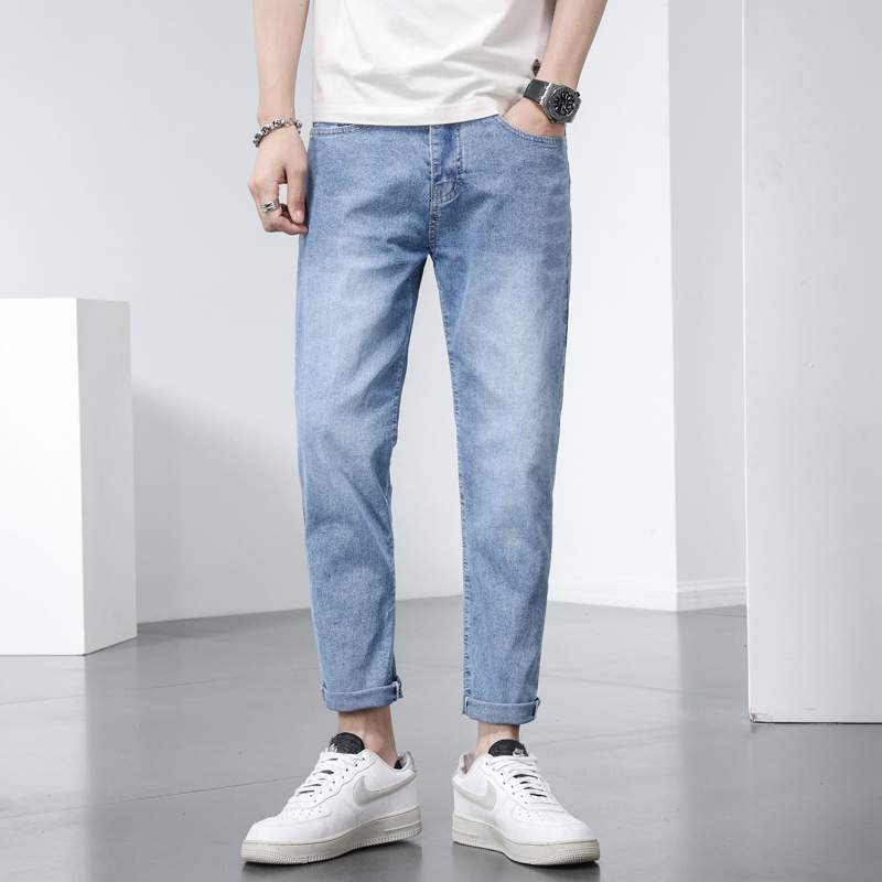 Men’s new fashion casual pants youth small feet pants