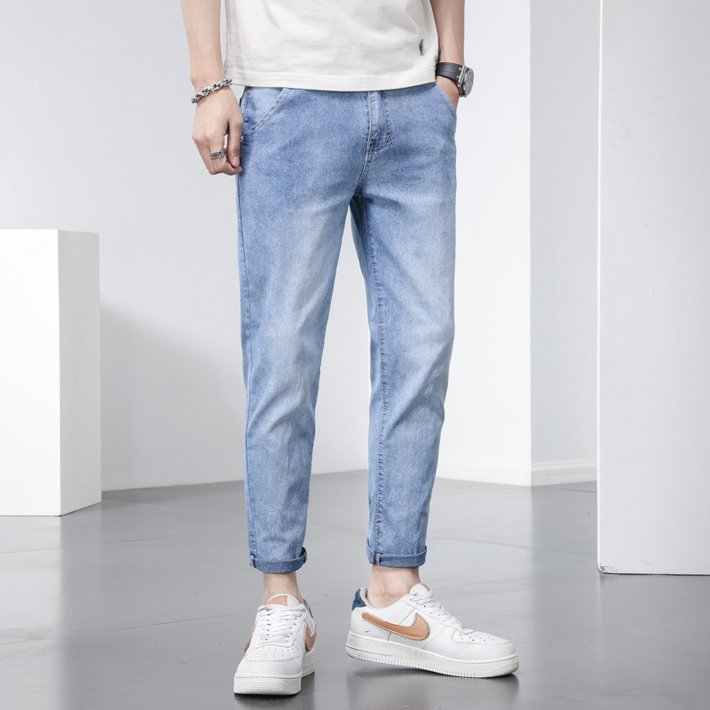 Men’s new fashion casual pants youth small feet pants