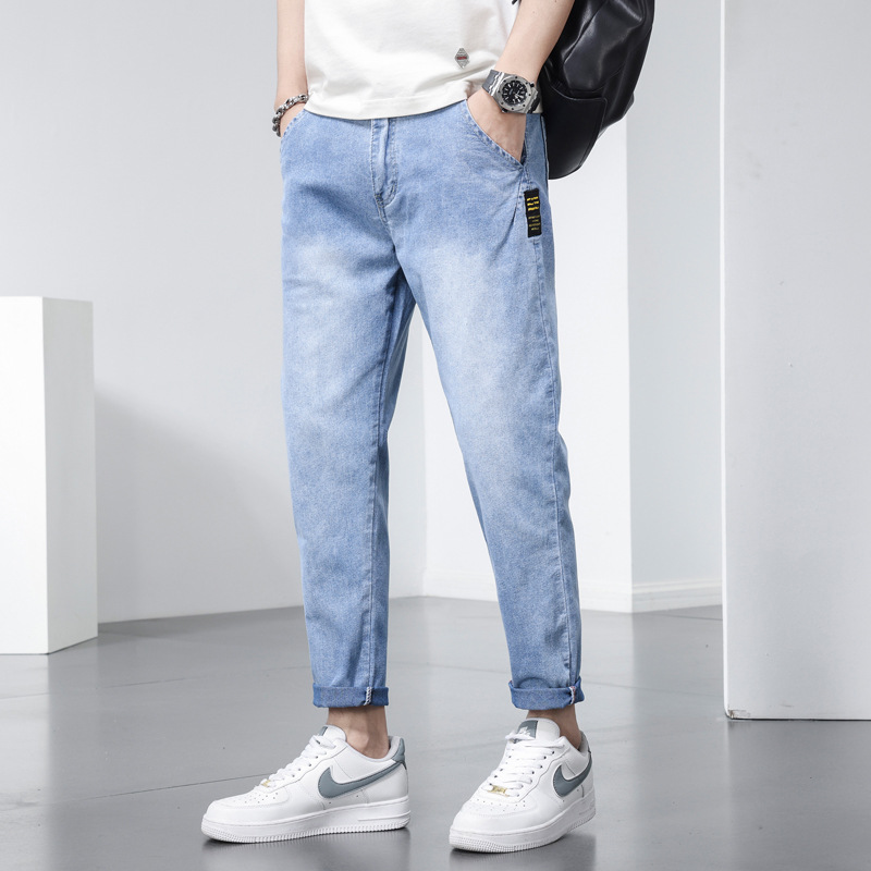 Men’s new fashion casual pants youth small feet pants