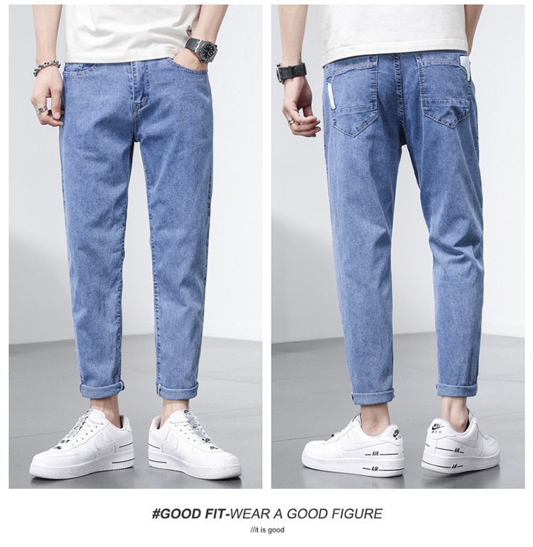 Men’s new fashion casual pants youth small feet pants