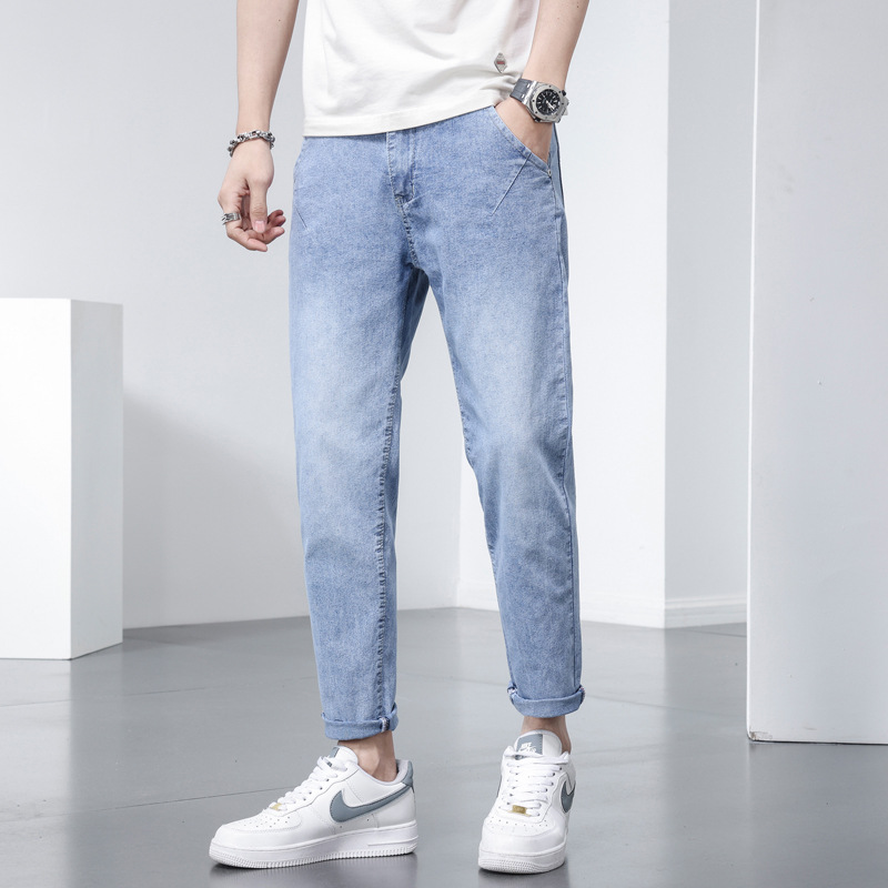 Men’s new fashion casual pants youth small feet pants