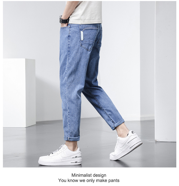 Men’s new fashion casual pants youth small feet pants